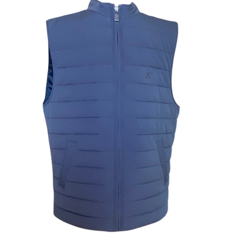 CUTS Men's Alpha Puffer Vest Atlantic Blue Full Zip Pockets Size Large